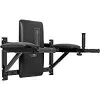 Gorilla Sports Wall-Mounted Dip Station - Entrenador de tronco y abdominales para montaje en pared- carga máxima 200 kg…